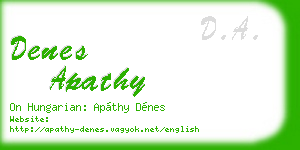 denes apathy business card
